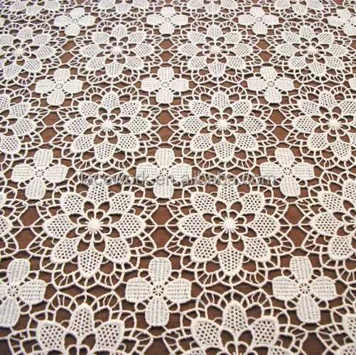 Personalizzato accessori di abbigliamento di cotone bianco floreale guipure pizzo macramè tessuto