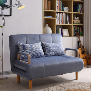 Canapé-lit moderne <span class=keywords><strong>pas</strong></span> <span class=keywords><strong>cher</strong></span> à <span class=keywords><strong>deux</strong></span> <span class=keywords><strong>places</strong></span> pliable en bois et tissu - Product Image 3