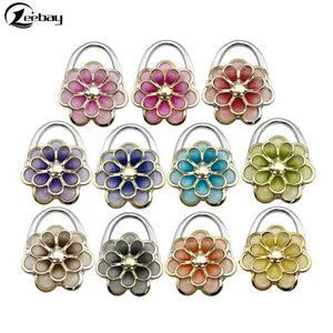 Portable Table Desk Hanging Flower Handbag Hook Holder Multi-color Bag Hanging Hook Purse Bag Folding Clip Hanger