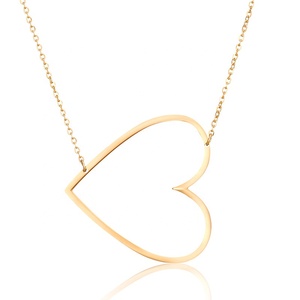 Custom made gioielli in argento tono oro di grandi dimensioni di grandi dimensioni personalizzato sideways big <span class=keywords><strong>cuore</strong></span> <span class=keywords><strong>collana</strong></span> di cerimonia nuziale - Product Image 5