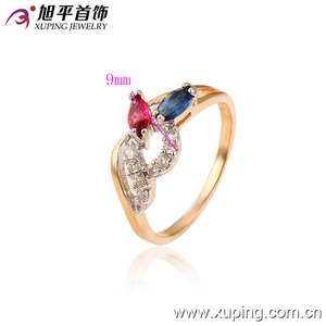Klv — bague en <span class=keywords><strong>or</strong></span> <span class=keywords><strong>plaqué</strong></span> et cristal pour femmes, bijou multicolore à la mode, de haute qualité, 13014 - Product Image 3