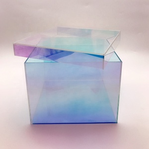 Custom colorful acrylic box rainbow acrylic flower box