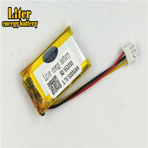 Socket 2.5-3 P 3.7 V 552035 500 mah Lithium polymer battery rechargeable lipo battery for bluetooth devices, skateboard, game player - Product Image 3