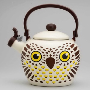 2.0LT/2.1QT Gebackene Emaille Shell Luzern <span class=keywords><strong>Kettle</strong></span> Porzellan im Eulen design vorne und hinten - Product Image 2