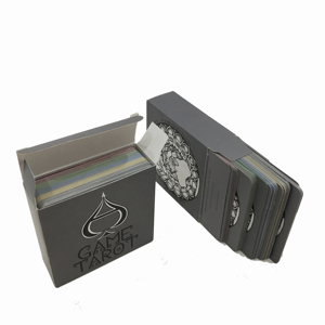 Cartes de jeu de tarot Mandala premium avec un design artistique noir et blanc, jeu de cartes de pleine conscience, impression de cartes de jeu - Product Image 1