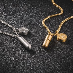 Cápsula píldora estilo europeo y americano simple moda pareja puede desatornillar amor antídoto colgante collar fábrica de joyas de moda - Product Image 4