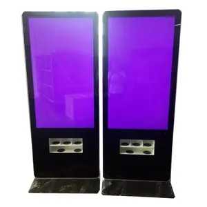 55'' floor standing digital signage lcd ad player with cell phone charging kiosk advertising in stock