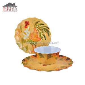 Juego de cena de <span class=keywords><strong>melamina</strong></span> con estampado de gallo colorido Útil Para el hogar - Product Image 2