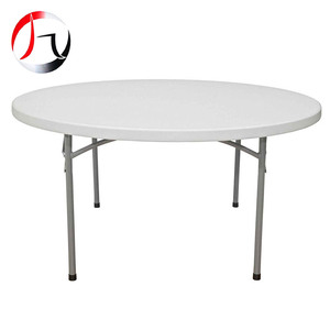 HDPE 71'' <strong>Patio</strong> Wedding Restaurant <strong>Round</strong> White Plastic Folding <strong>Table</strong> - Product Image 3