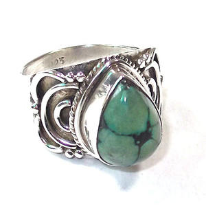 Design antique turquoise argent sterling fabriqué à la main style bohème bague éternité vermeil personnalisé vente chaude S925 argent - Product Image 1