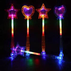 Đầy Màu Sắc Ánh Sáng Lên <span class=keywords><strong>Led</strong></span> Ánh Sáng Ma Thuật Stick Heart Star Shape <span class=keywords><strong>Wand</strong></span> - Product Image 3