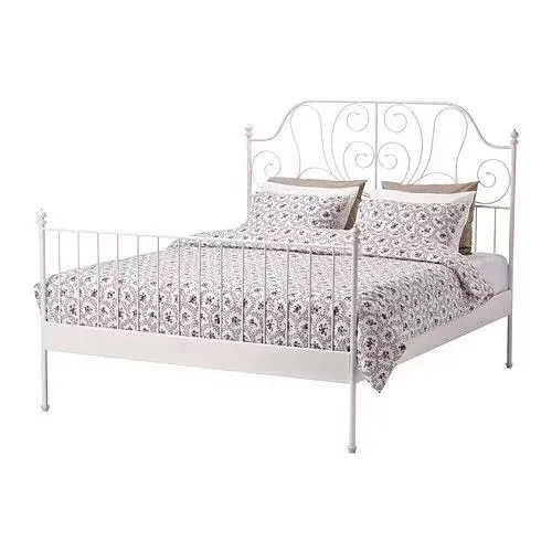 Aikea Fine quality antique elegant white metal beds