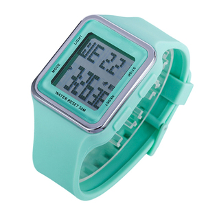 Đồng Hồ Kỹ Thuật Số Điện Tử Đeo Tay Thời Trang Chống Nước Cho Học Sinh Thể Thao <span class=keywords><strong>LCD</strong></span> Hình Vuông Bán Sỉ Mới - Product Image 2