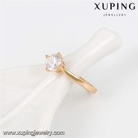 14044 Bijoux de Mode Xuping Diamant, Grande Bague de Fiançailles en ZIRCON de Mode, Alliances Plaqué Or 18 Carats