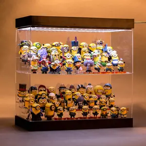 Factory customized led acrylic toy collectibles storage show case mini figure model LED display box