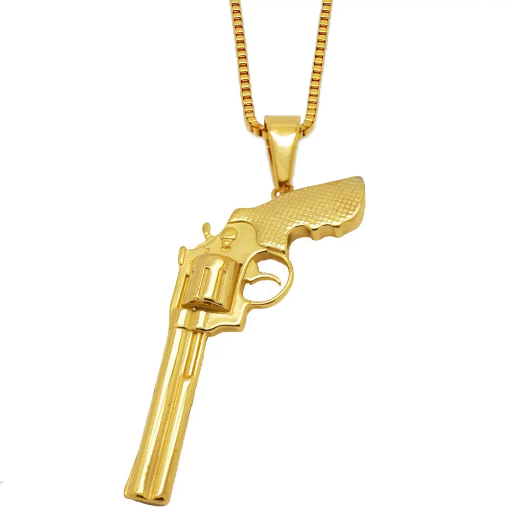 Цепочка с подвеской в виде оружия Оливии, Крутое мужское металлическое ожерелье с кулоном в виде пистолета, Ювелирное Украшение для мужчин