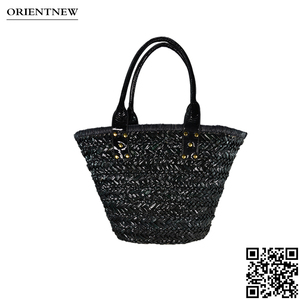 2017 Nero Grande Cestino Di Paglia Erba di <span class=keywords><strong>Mare</strong></span> <span class=keywords><strong>Borsa</strong></span> di Paglia - Product Image 1