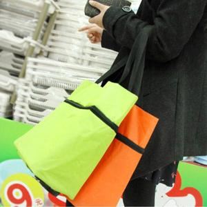 Chariot à provisions léger personnalisé avec <span class=keywords><strong>2</strong></span> <span class=keywords><strong>roues</strong></span> solides et imperméables Sac à provisions géométrique avec logo et couleur - Product Image 6