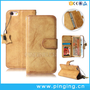 Prima de Estilo Retro Marco de Fotos Tarjeta de Crédito Titular de la Tarjeta Monedero de Cuero <span class=keywords><strong>Para</strong></span> el iphone 6 s Caso - Product Image 1