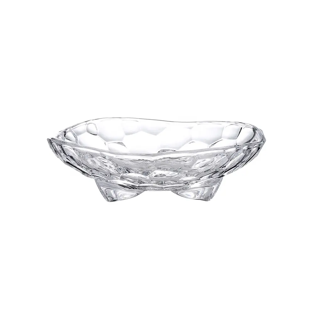 Customized Crystal Transparent Glass Fruit Plate Glass Dish For Food Container