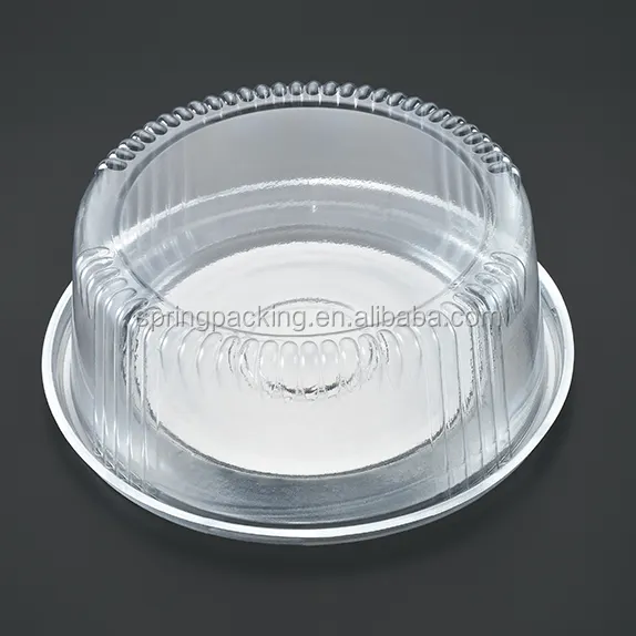 Custom & wholesale silver gold white black clear PET PS Blister packaging frozen food tray cheese cake box