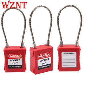 Candado de Seguridad con Cable de Acero y Grillete, Operado con Llave, Duradero, en Colores Rojo/Amarillo/Verde/Marrón, OEM, Modelo NT-APC175 - Product Image 3