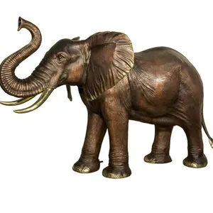 Escultura de arte elefante bronze antigo