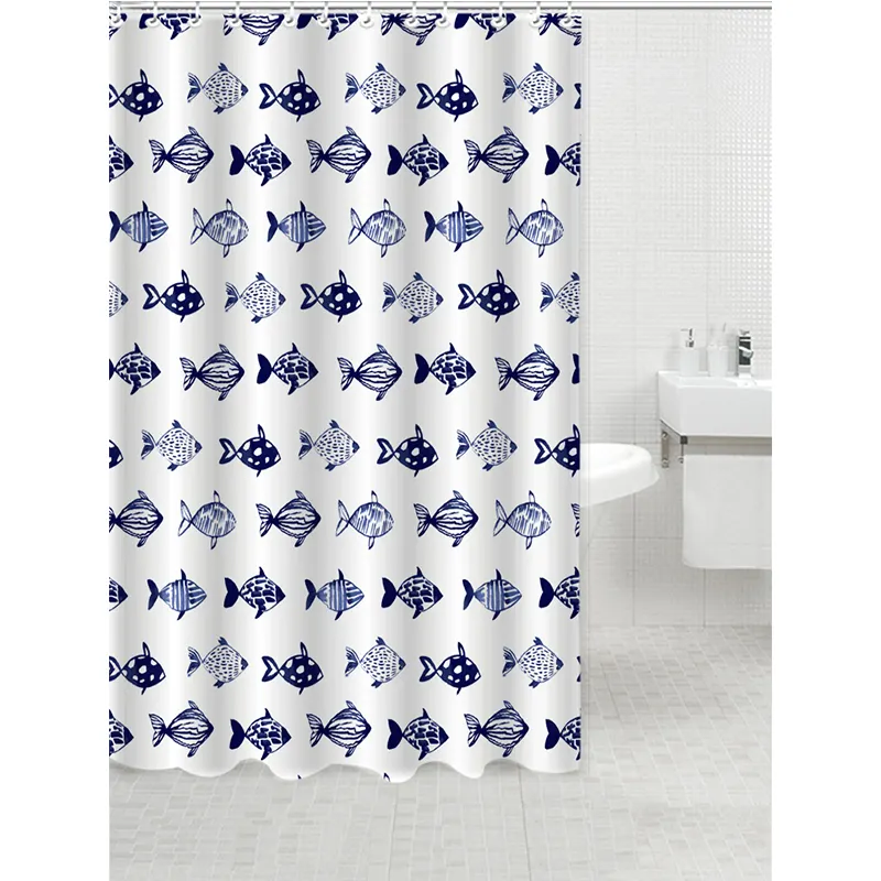 Rideau de douche en Polyester imperméable, nouveau Design d'impression à thème d'océan, thème de poissons, dauphin, requin, poulpe, salle de bain, livraison gratuite