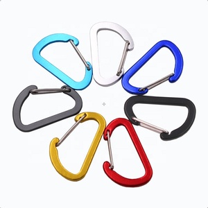 Factory wholesale cheap mini 4cm d shape flat wire gate carabiner clip