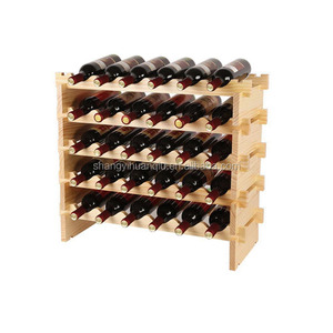 Estante de Vino de Madera de Pino Hecho a Mano y Personalizado para 24 Botellas, Estante de Exhibición de Vino para Decoración del Hogar, Estante de Almacenamiento de Vino - Product Image 1