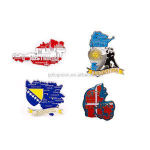 Magneti per Frigorifero Economici come Souvenir Promozionali, Decorazione Casa, Magneti in Metallo Smaltato a Forma di Mappa del <span class=keywords><strong>Mondo</strong></span> - Product Image 1
