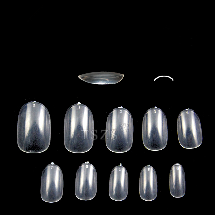 TSZS высококачественные овальные полностью Короткие Прозрачные типсы для ногтей с полным покрытием АБС-пластик для ногтей искусственные ногти для пальцев 500 шт.