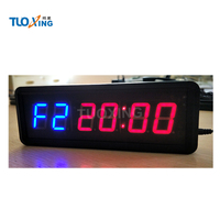 Temporizador de Intervalos LED Mini de 6 Dígitos y 1.5 Pulgadas, Temporizador Tabata Programable con Marco de Aleación de Aluminio Negro