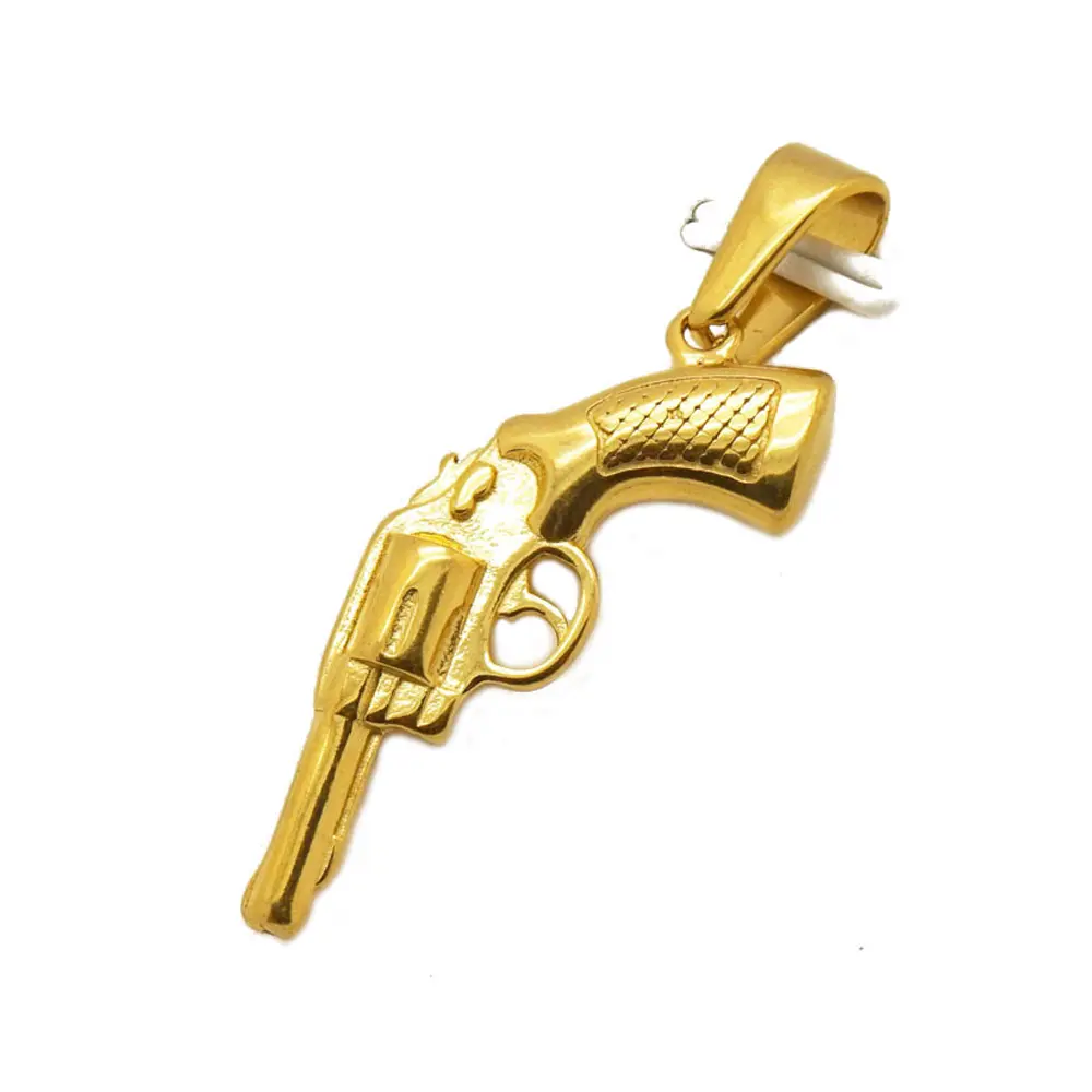 Olivia Shopping Websites 2018 Gifts Idea Stainless Steel Gold Small Pistol Gun Pendant For Men