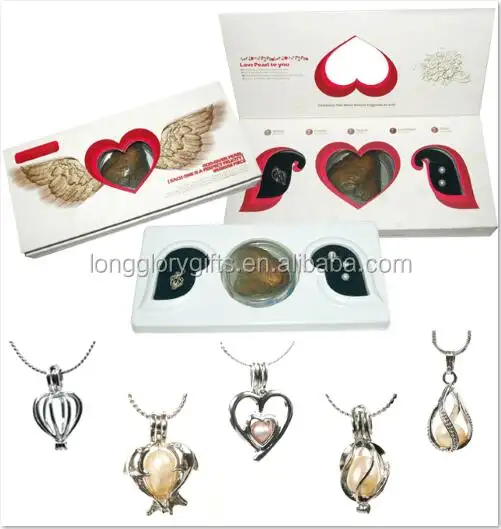 Conjunto de joyería DIY, pendientes de perlas de deseo de amor + juego de regalo de anillo, juegos de joyas de perlas de fantasía