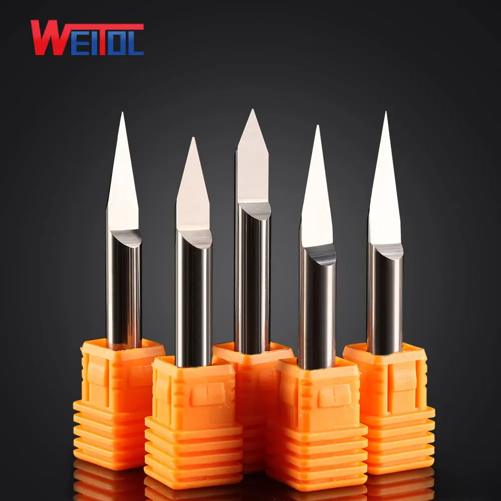 Weitol CNC bits para metal tallado herramientas para el acero pedacitos del grabado del fondo plano 5A 6mm pedacitos del grabado del fondo plano