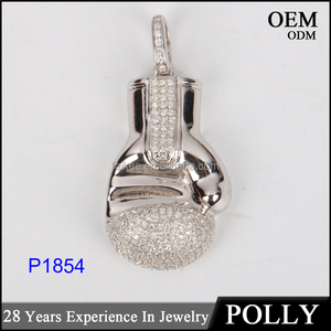 Pendentif hip Hop plaqué or 10k, 50 pcs, collier, réglage de diamants, bon marché - Product Image 4