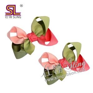 โบว์ริบบิ้นสองสีเครื่องประดับผมโบว์สีสันสดใส - Product Image 1