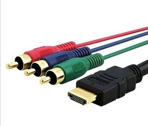 3ft plaqué or <span class=keywords><strong>HDMI</strong></span> à 3 RCA Vidéo Audio Converter AV Component Cable <span class=keywords><strong>Adaptateur</strong></span> - Product Image 1