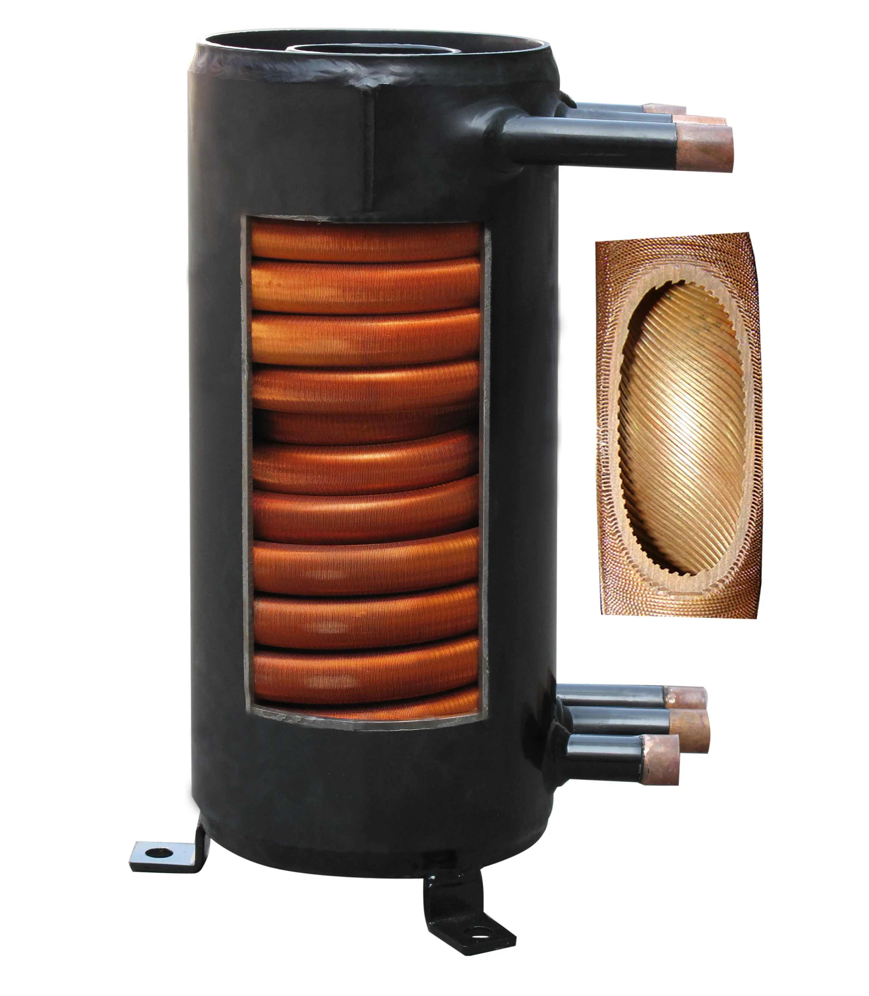 Tabung efisiensi tinggi pada pompa panas cangkang menggunakan kondensor penukar panas dan evaporator (GAH05-CMF)