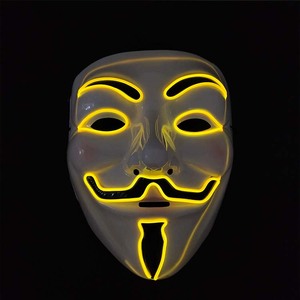 Disfraz de <span class=keywords><strong>Halloween</strong></span> para fiesta Rave, máscara LED colorida brillante con <span class=keywords><strong>purga</strong></span>, EL alambre - Product Image 1