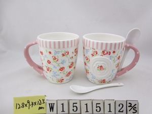 Taza de cerámica de Navidad con cuchara, café por sublimación multicolor, superventas - Product Image 4