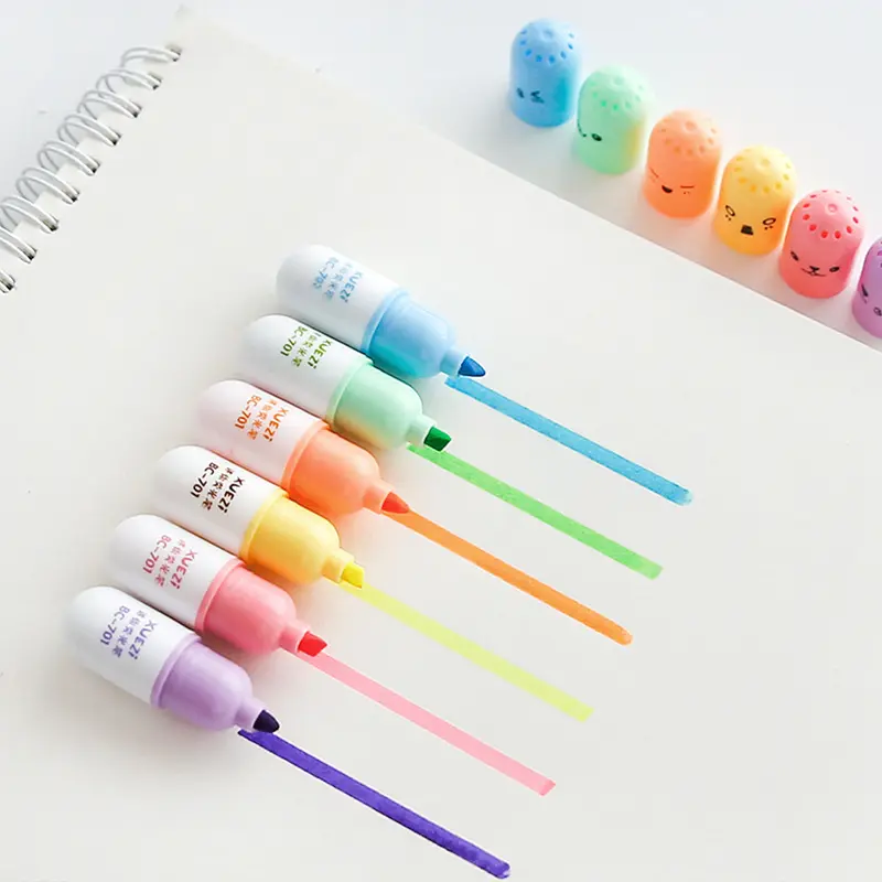 Stylo marqueur de Mini pilules fantaisie, en plastique, à la mode japonaise Kawaii, en forme médicale, Capsule élastique, super léger, pour enfants