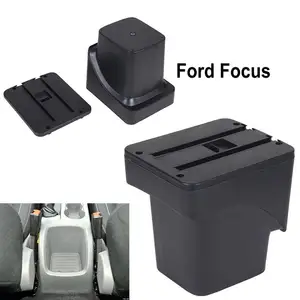 For Ford Focus 2 Leather Car Center Console Armrest Storage Box車スタイリングアクセサリー部品2007〜2014