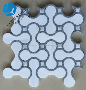 मोज़ेक गपशप वॉटरजेट संगमरमर मोज़ेक, आधुनिक संगमरमर का फर्श डिजाइन