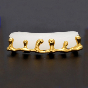 Fashion Halloween <strong>Costume</strong> <strong>Jewelry</strong> Rapper's Cool Body <strong>Jewelry</strong> Hiphop Grillz <strong>Gold</strong> Plated Water Drop Bottom Teeth Grillz - Product Image 6