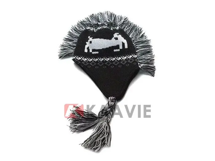 üretim unisex Zebro kayak şapka örme hayvan şapka/Mohawk şapka