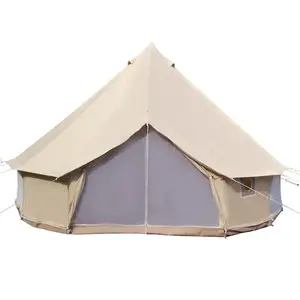 Lona de algodón tipi desierto teepee pirámide yurta tienda de campana venta con mosquitera puerta