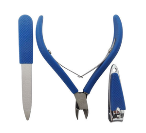 Kit de Cortaúñas <span class=keywords><strong>Bebeauty</strong></span> BBMK-5423 con Empuñadura de Goma Azul, Acero Inoxidable Grueso, para Uñas Encarnadas, Lima para Cutículas y Pulido - Product Image 2