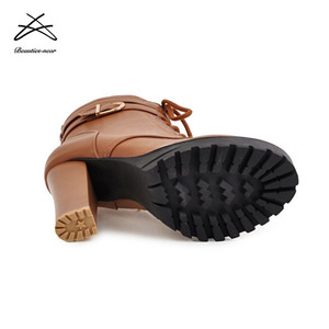 2018 New Fashion Ladies Winter Chunky Heel Shoes Lace up <strong>Ankle</strong> <strong>Boots</strong> <strong>for</strong> <strong>Women</strong> - Product Image 6